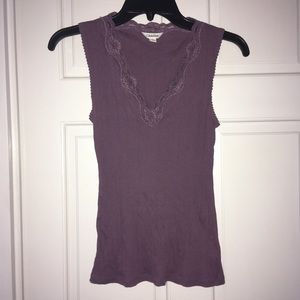 Calvin Klein purple lace trim camisole tank top